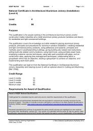 1688 National Certificate in Architectural Aluminium Joinery ... - NZQA