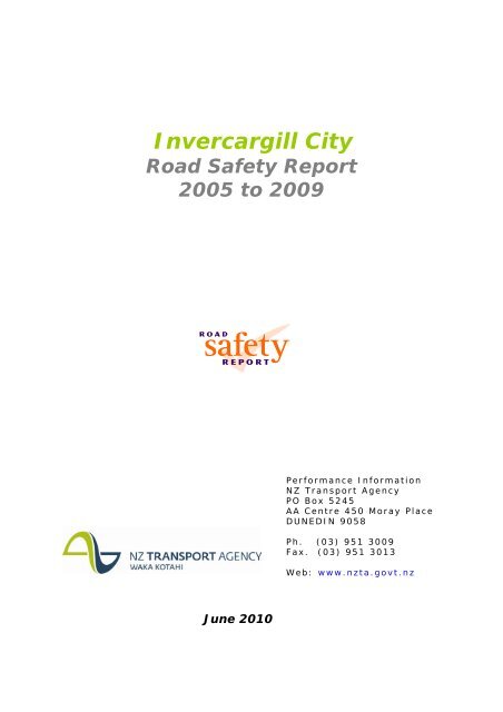 Road safety data - Invercargill City 2010 - NZ Transport Agency