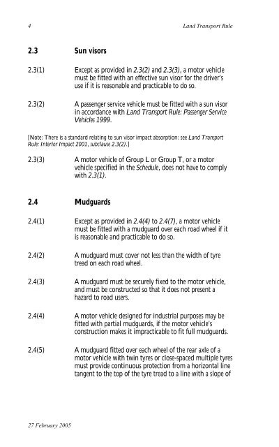 Vehicle Equipment 2004 33 pages - NZ Transport Agency