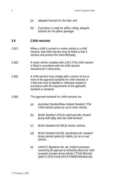 Vehicle Equipment 2004 33 pages - NZ Transport Agency