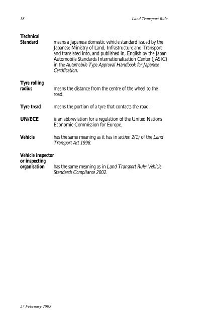 Vehicle Equipment 2004 33 pages - NZ Transport Agency