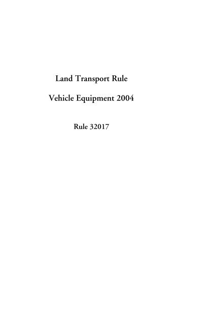 Vehicle Equipment 2004 33 pages - NZ Transport Agency