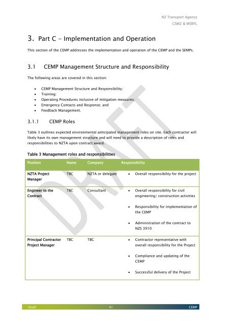 CEMP - NZ Transport Agency