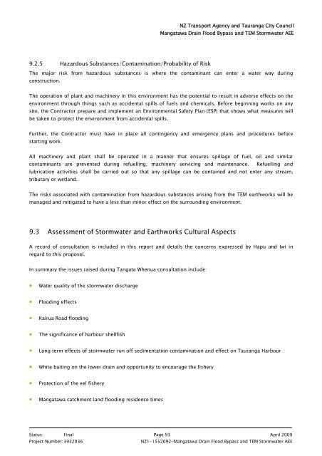 2. Mangatawa catchment consents for earthworks, storm water ...