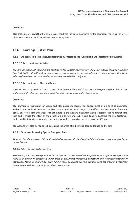 2. Mangatawa catchment consents for earthworks, storm water ...