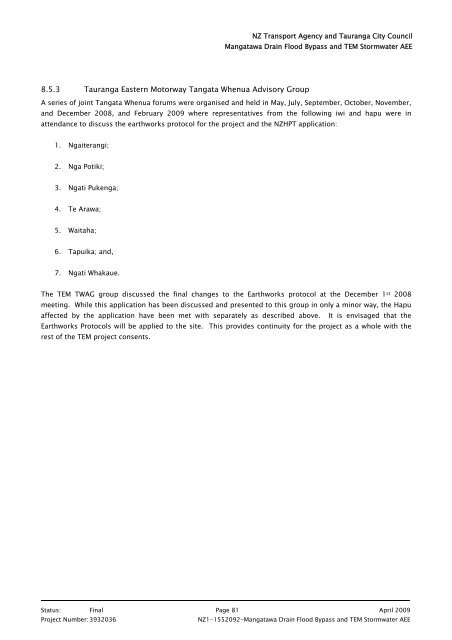 2. Mangatawa catchment consents for earthworks, storm water ...