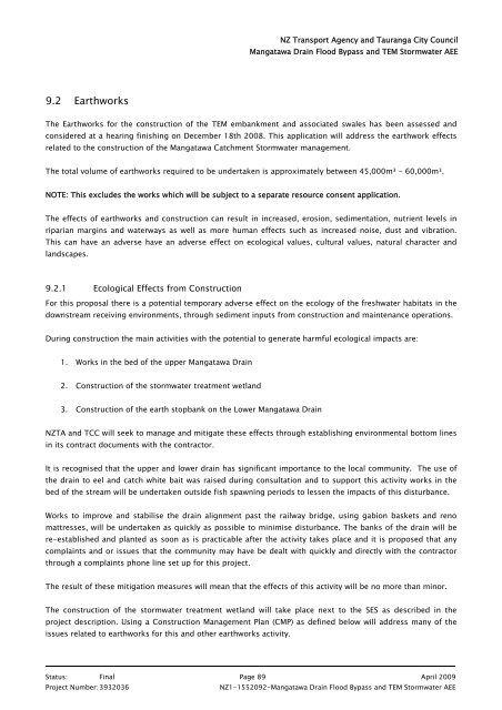 2. Mangatawa catchment consents for earthworks, storm water ...