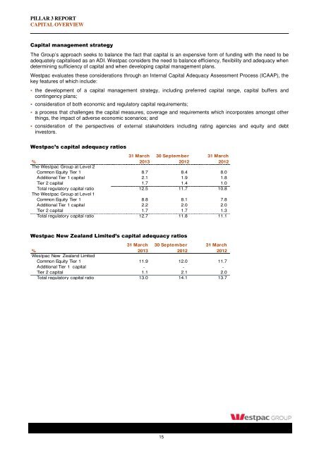 Westpac Group Pillar 3 Report March 2013 - Iguana IR Sites