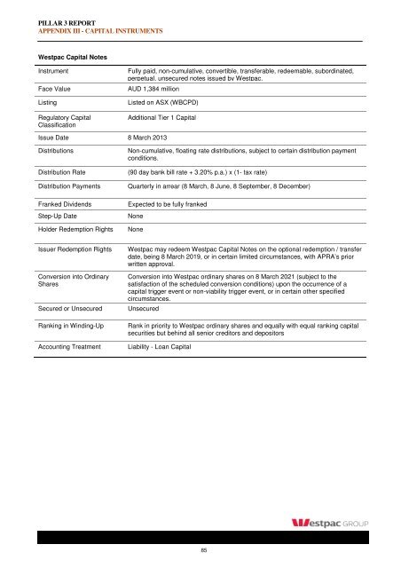 Westpac Group Pillar 3 Report March 2013 - Iguana IR Sites