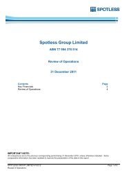 Spotless Group Limited - NZX