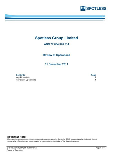 Spotless Group Limited - NZX