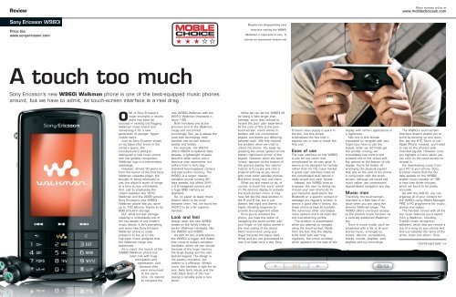 Sony Ericsson W960i [PDF] - O2