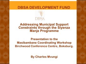 DBSA DEVELOPMENT FUND