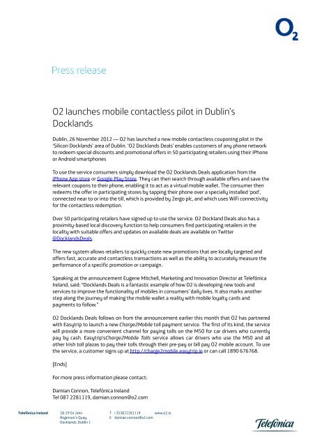 Press release - O2 Ireland