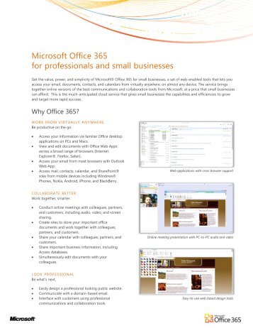 Office 365 Small Business - Customer Leave-Behind