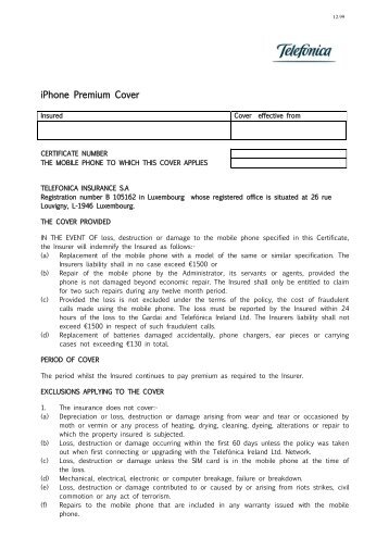 iPhone Premium Insurance - O2 Ireland