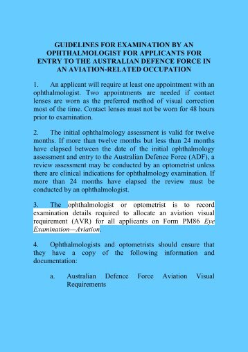 ADF Guidelines Aviation Personnel PDF