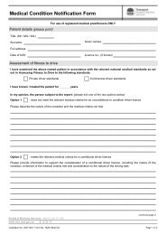 Medical Condition Notification Form - RTA