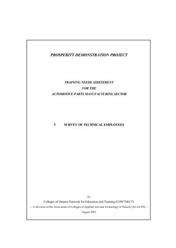 MINISTRY DRAFT OACETT SURVEY REPORT