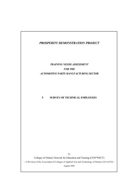 MINISTRY DRAFT OACETT SURVEY REPORT