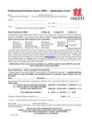 Professional Practice Exam (PPE) â Application Form - oacett