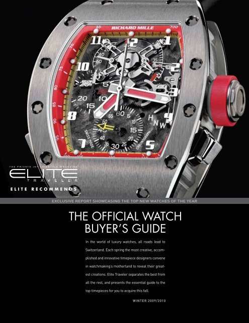 THE OFFICIAL WATCH BUYER'S GUIDE - Elite Traveler