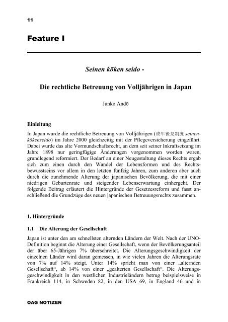 Die rechtliche Betreuung von VolljÃ¤hrigen in Japan - Deutsche ...