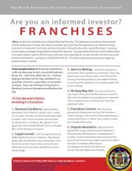 FRANCHISES - Maryland Attorney General