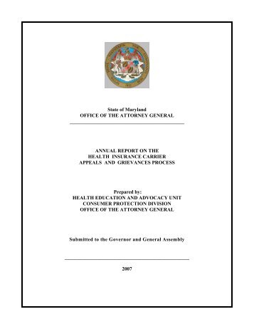 HEAU Appeals and Grievances Cases - Maryland Attorney General