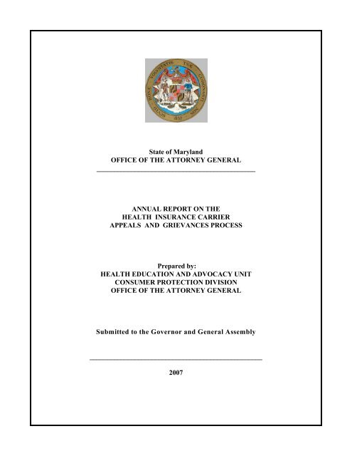 HEAU Appeals and Grievances Cases - Maryland Attorney General