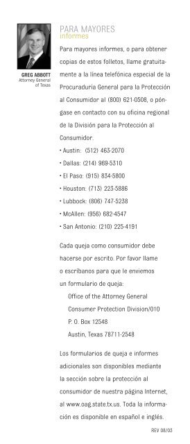 si tiene una queja como consumidor - Texas Attorney General