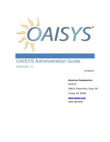 Administrator Guide - Oaisys
