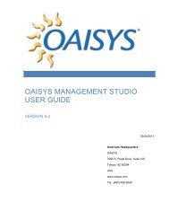 OAISYS Management Studio User Guide ~ Version 6.2