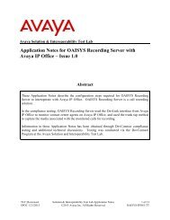 Application Notes for OAISYS Recording Server with Avaya IP Office
