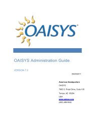 OAISYS Administration Guide