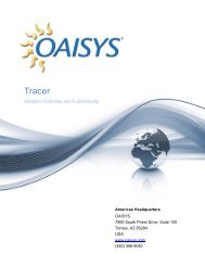 Tracer Overview White Paper - Oaisys