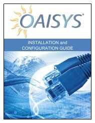 Installation and Configuration Guide - OAISYS | Call