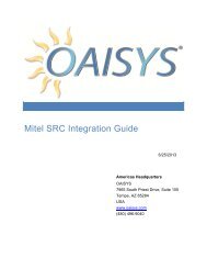 Mitel SRC Integration Guide - Oaisys