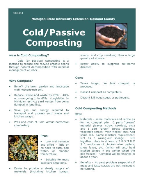 Cold Passive Composting Oakland County, Oakland County Landscape Supply