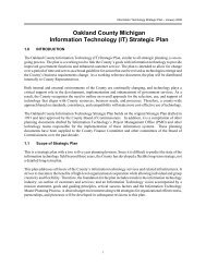 Oakland County Michigan Information Technology (IT) Strategic Plan