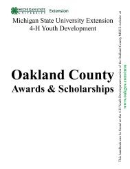 Oakland County Awards/Scholarships
