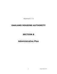 OAKLAND HOUSING AUTHORITY SECTION 8 Administrative Plan