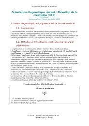 Orientation diagnostique devant : ElÃ©vation de la crÃ©atinine (310)