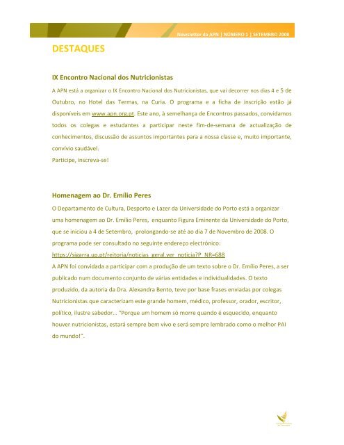 EDITORIAL - Associação Portuguesa dos Nutricionistas
