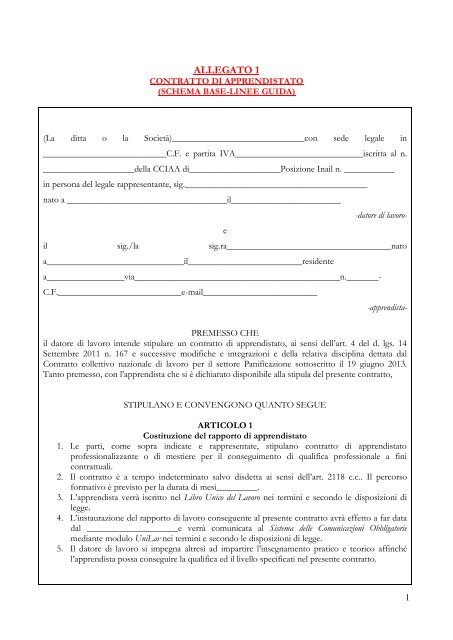 CCNL ASSIPAN UGL - Accordo Apprendistato ALLEGATI 1-2-3