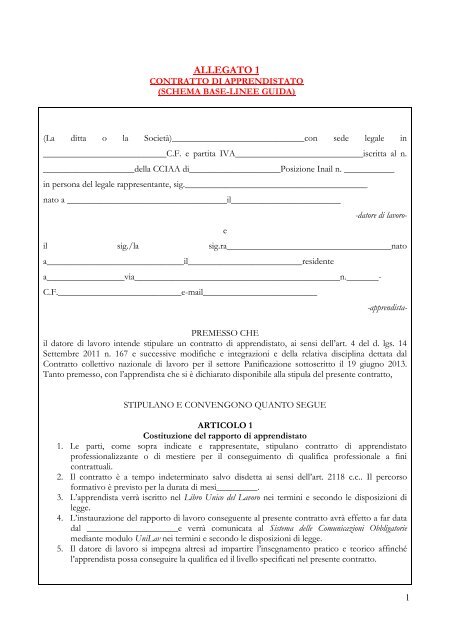 CCNL ASSIPAN UGL - Accordo Apprendistato ALLEGATI 1-2-3