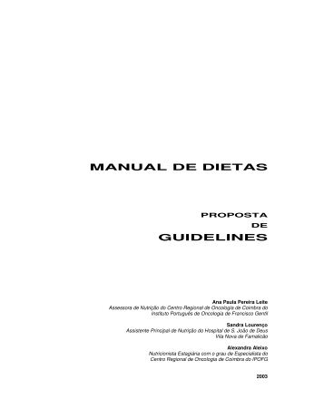 manual de dietas - Associação Portuguesa dos Nutricionistas