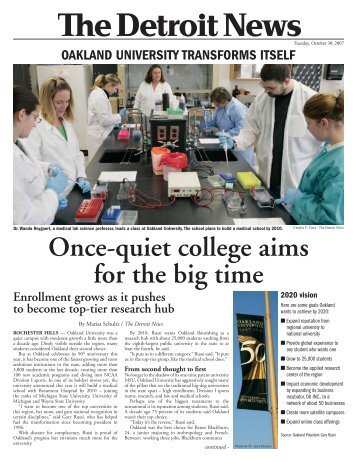 Detroit News Cover Story - Oakland University