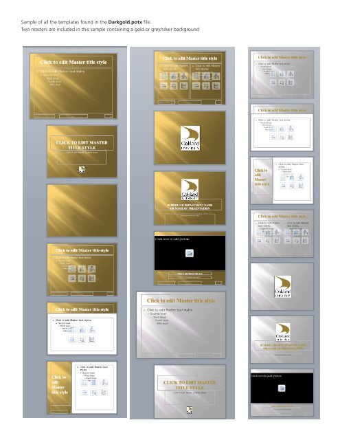 PowerPoint - Master Template Quick Note - Oakland University