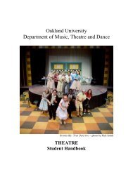 Oakland University Department of Music, Theatre and Dance